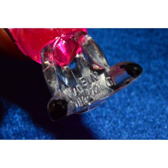 Vintage Plastic Dog Figure Miniature Lucite Clear Black  Acrylic Trinket Hong Ko - Picture 6 of 9